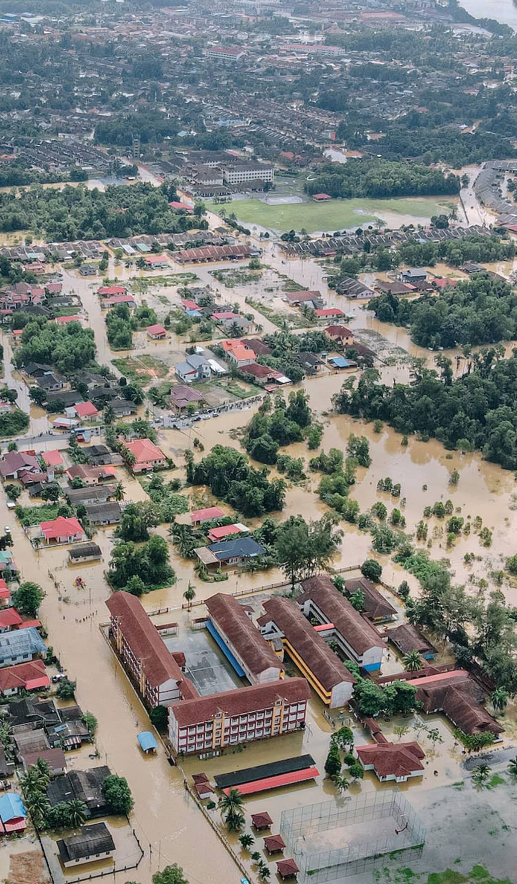 flooded town